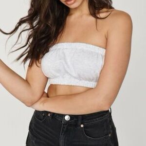 Garage Grey Cropped Tube Top